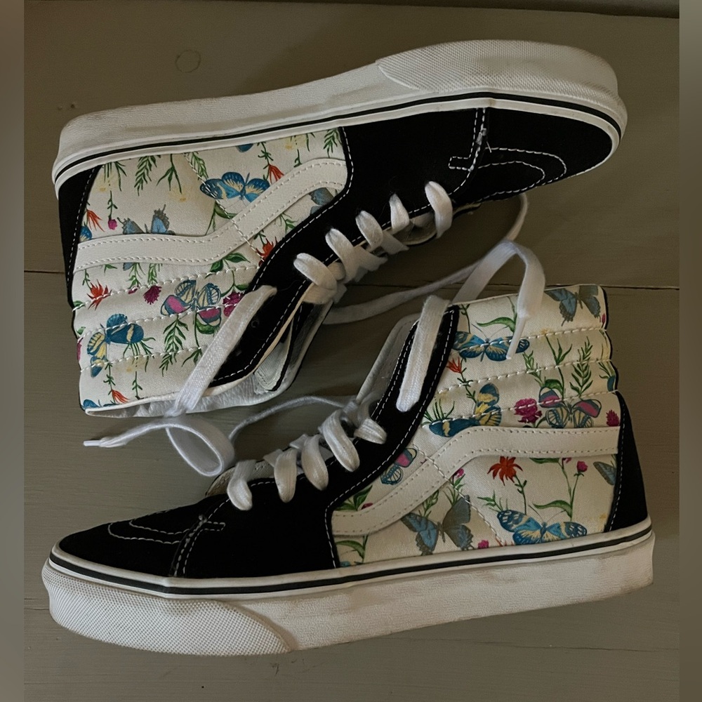 Floral Butterfly High-Top Vans